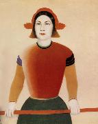 Kasimir Malevich The girl with red stick France oil painting reproduction